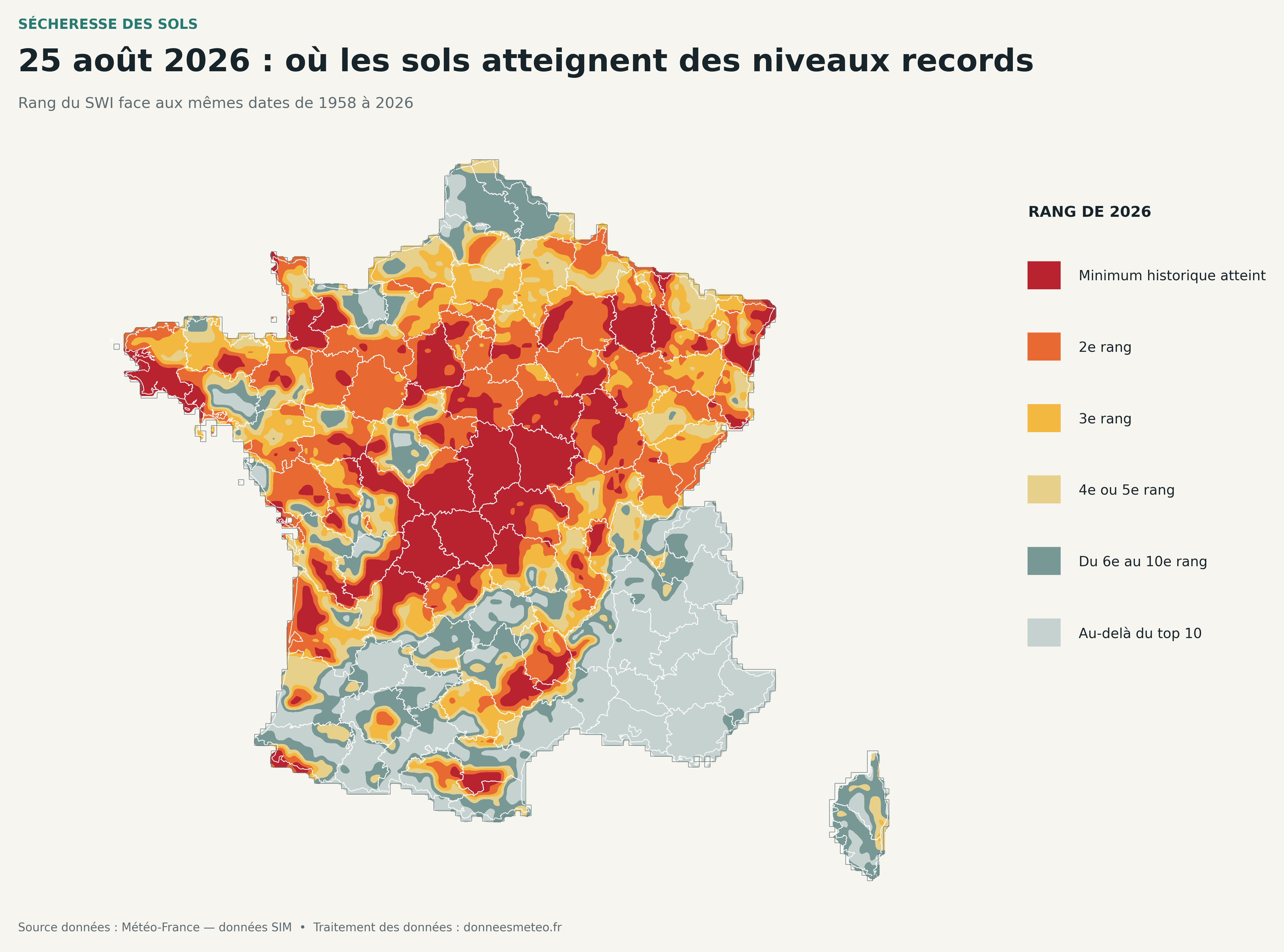 Rang historique du SWI en France le 25 août 2026